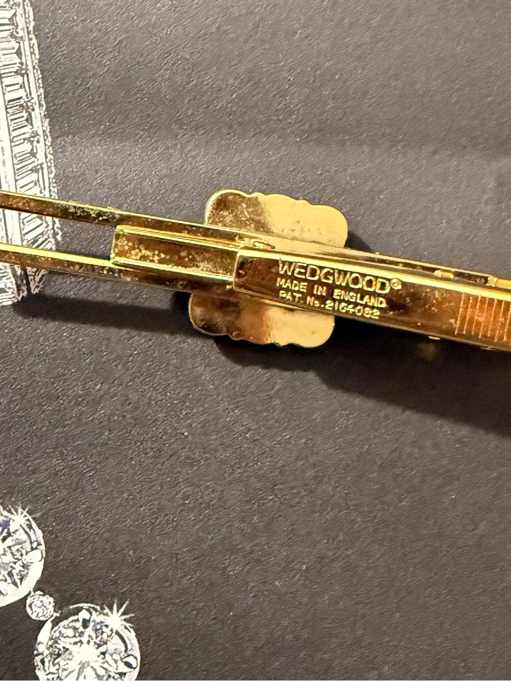 Gold Tone Blue Jasperware Horse Tie Bar- No box - Picture 5 of 8
